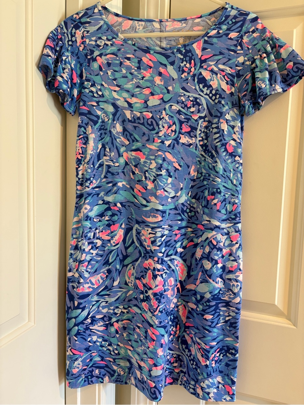 Lilly Pulitzer Blue Multicolor Short Sleeve Shift Dress